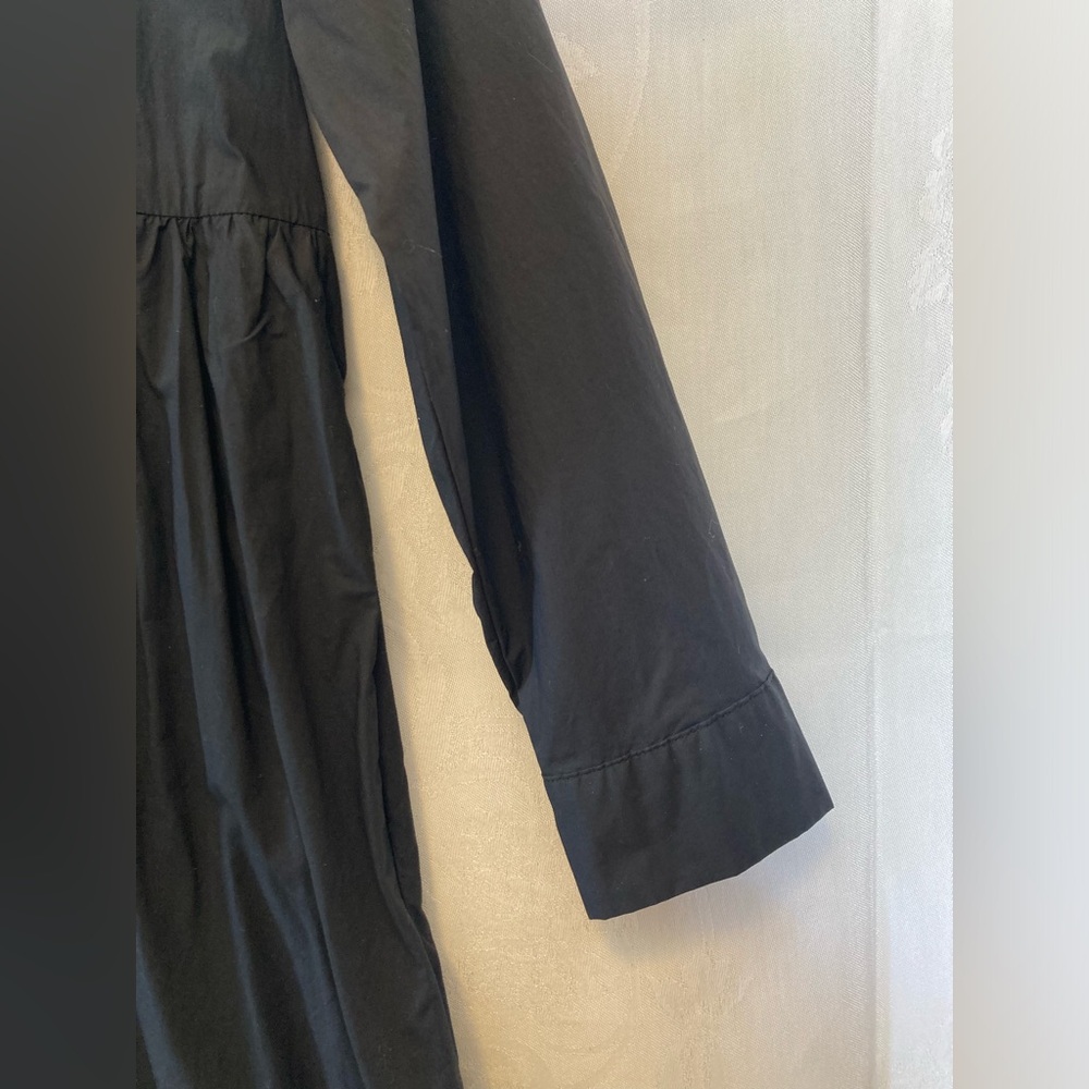 Tahari Black Eyelet Cotton Collard Classic Dress Size Medium with belt Cocktail - Picture 5 of 8